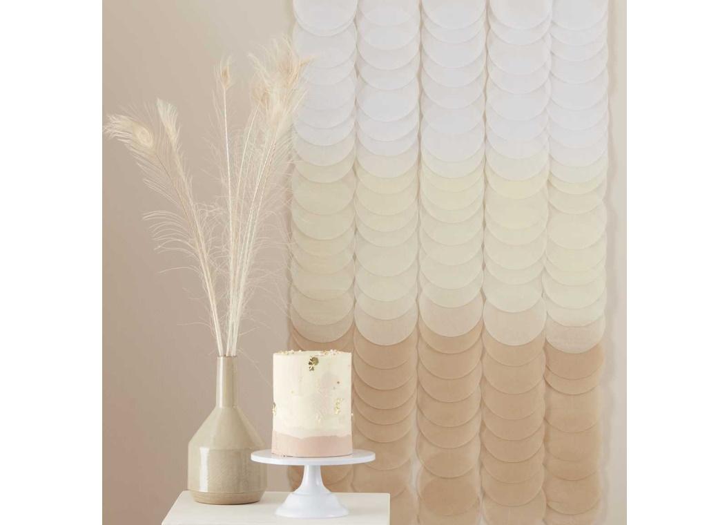 Neutral Ombre Tissue Disc Party Backdrop