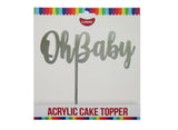 GoBake Oh Baby Cake Topper - Silver