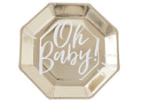 Oh Baby Gold Dinner Plates 8pk