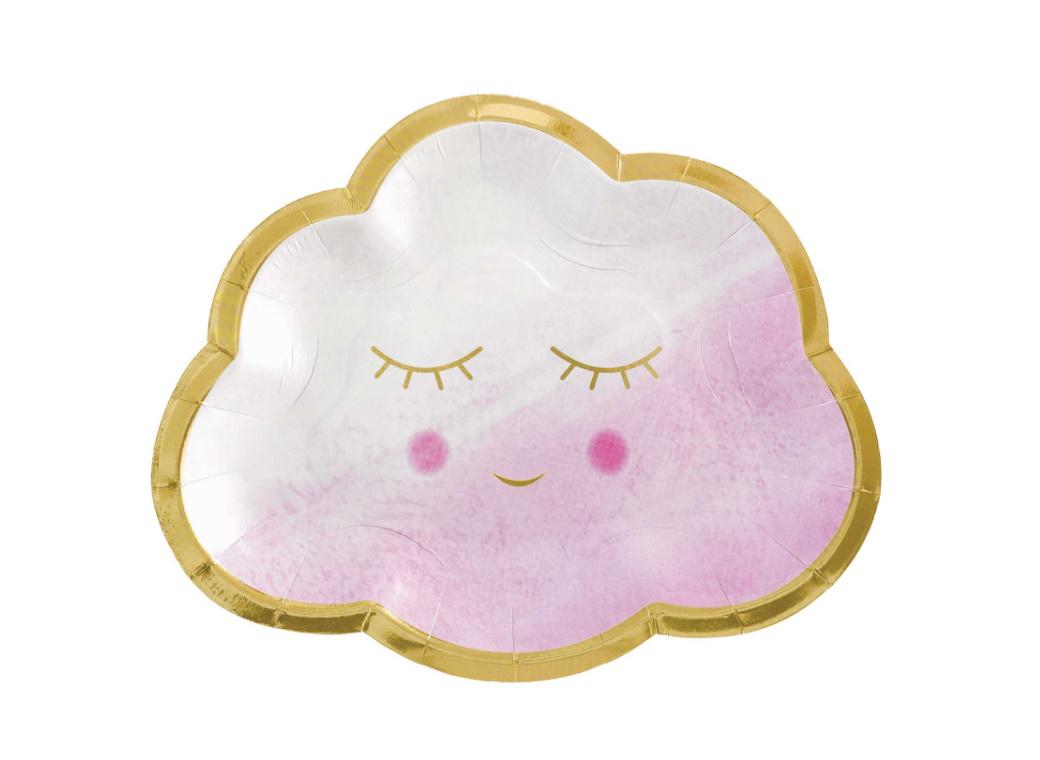 Oh Baby Girl Cloud Shaped Plates 8pk