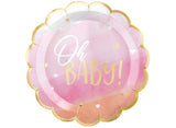 Oh Baby Girl Scalloped Plates 8pk