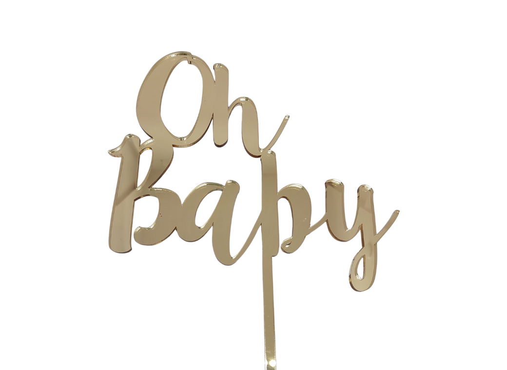 Oh Baby Cake Topper - Gold