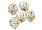 Oh Baby Gold Confetti Balloons 5pk