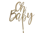 Script Oh Baby Cake Topper - Gold