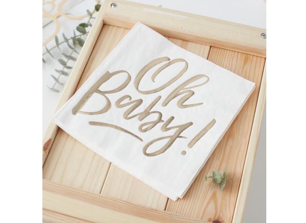 Oh Baby Gold Lunch Napkins 16pk