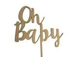 Oh Baby Cake Topper - Wood