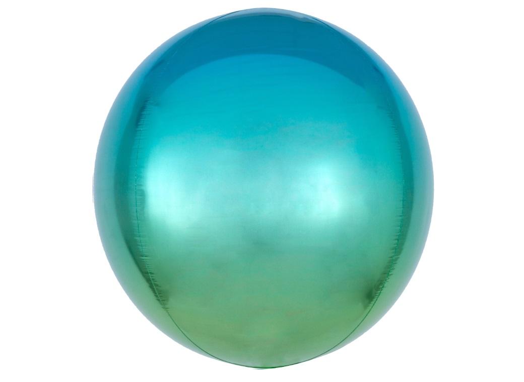 Ombre Orbz Balloon - Blue & Green