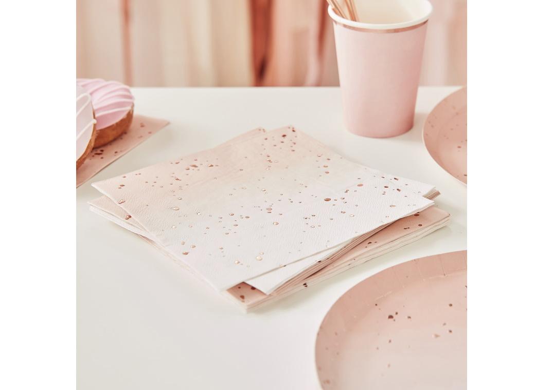 Ombre Rose Gold Lunch Napkins 16pk