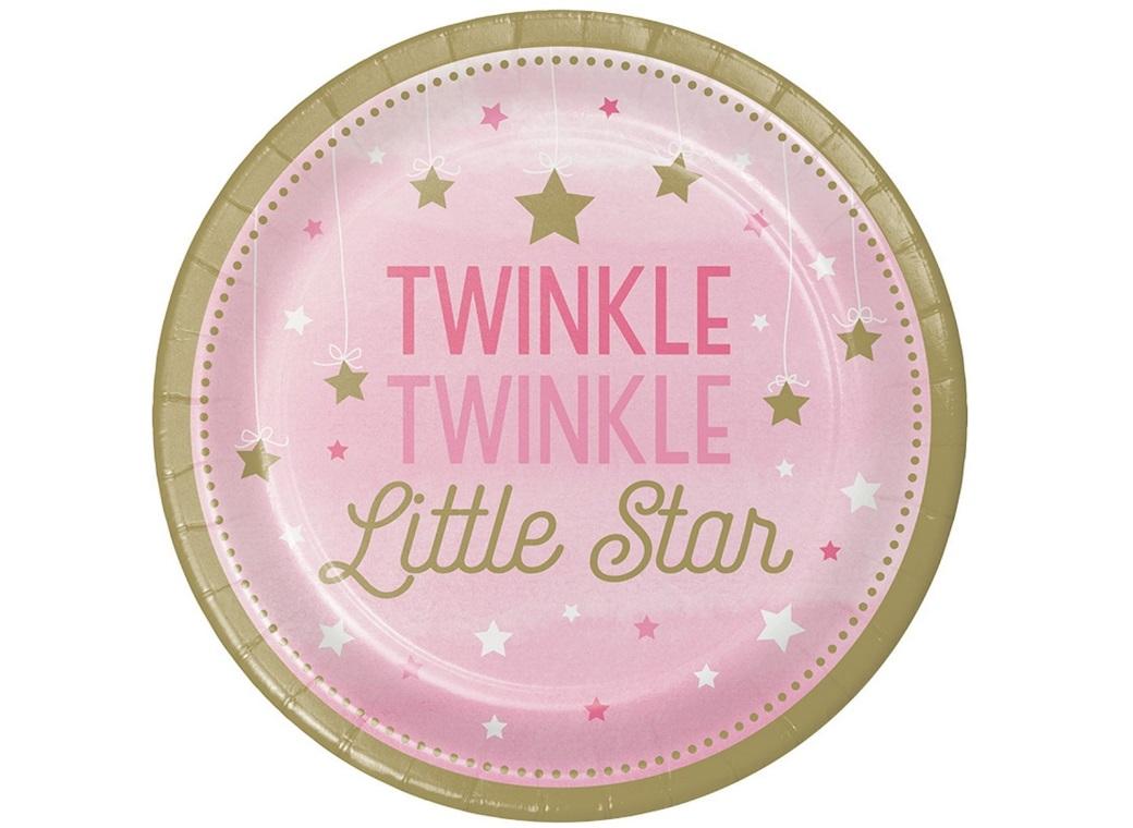 One Little Star Girl Dinner Plates 8pk