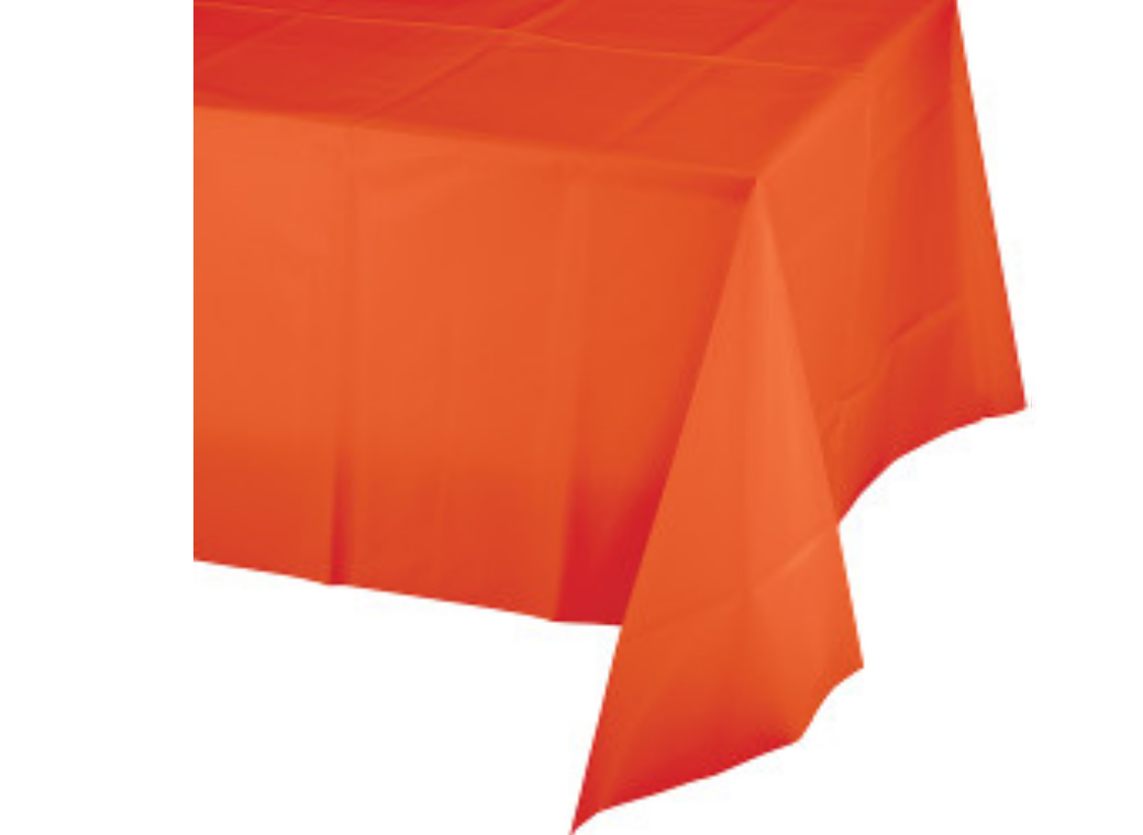 Orange Plastic Table Cloth