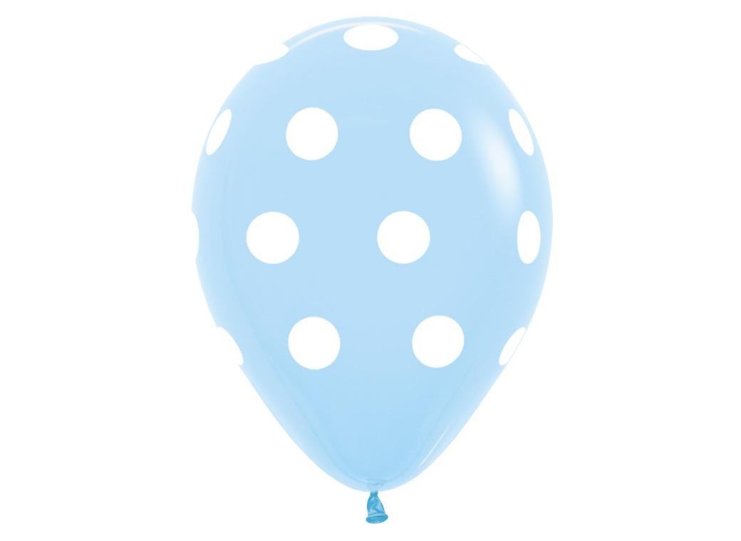 Pastel Blue Polka Dot Balloons 12pk