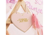 Pamper Party Customisable Heart Name Signs 4pk