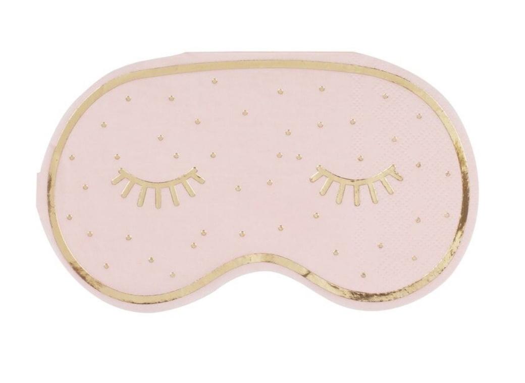 Pamper Party Pink & Gold Eye Mask Napkins 16pk