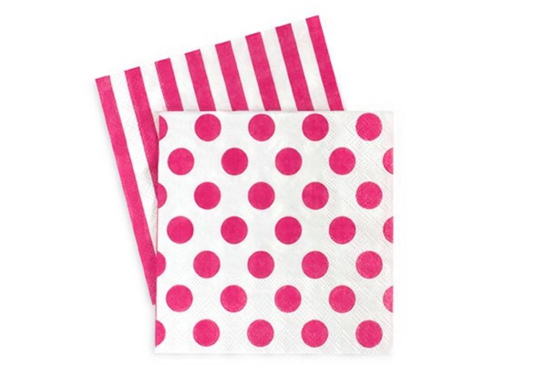 Paper Eskimo Beverage Napkins 20pk - Pop Pink