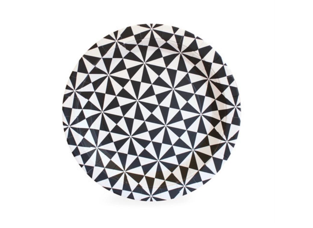 Paper Eskimo Dessert Plates - Black Geo