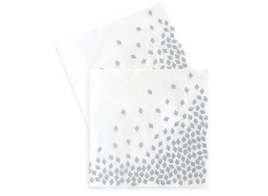 Paper Eskimo Napkins - Silver Geo