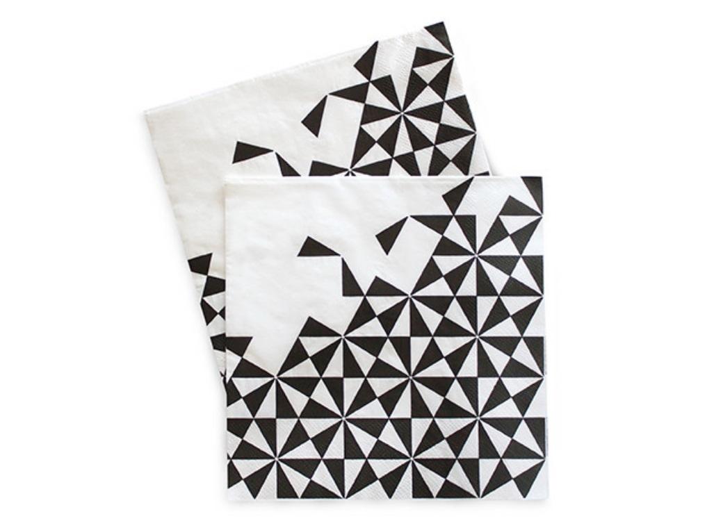 Paper Eskimo Napkins - Black Geo