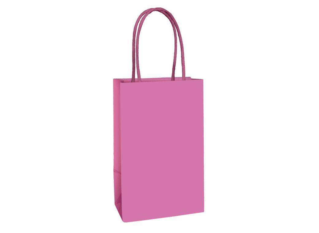 Paper Kraft Treat Bags 8pk - Bright Pink