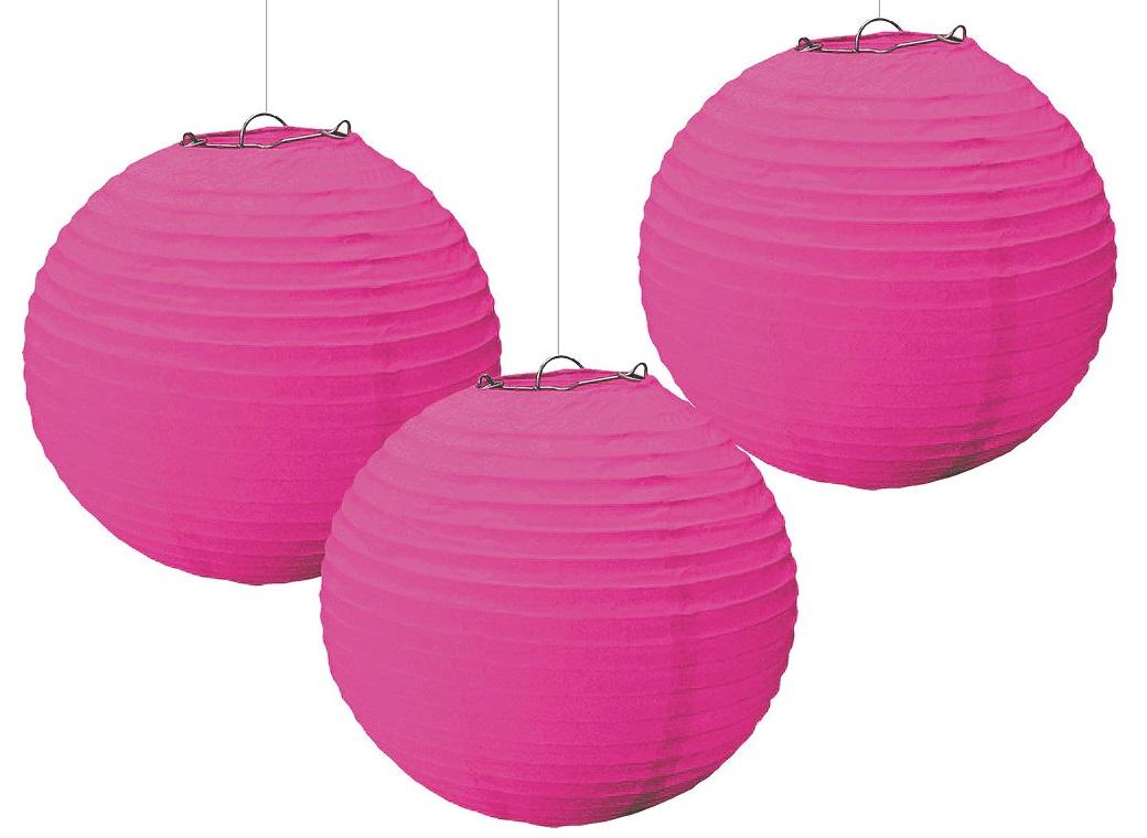 Paper Lanterns 3pk Bright Pink