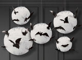 Halloween Paper Lanterns with Bats 5pk