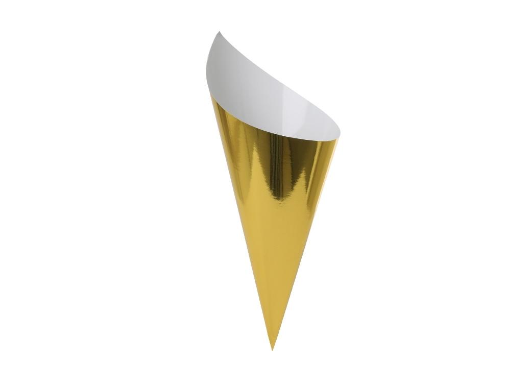 Paper Snack Cones 10pk Gold