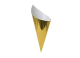 Paper Snack Cones 10pk Gold