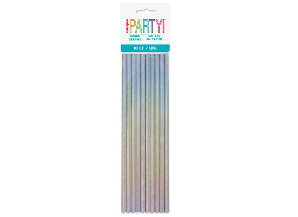 Paper Straws Iridescent 10pk