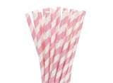 Paper Straws Baby Pink Stripe 24pk