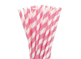 Paper Straws Pink Stripe 24pk