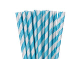 Paper Straws Caribbean Blue Stripe 24pk