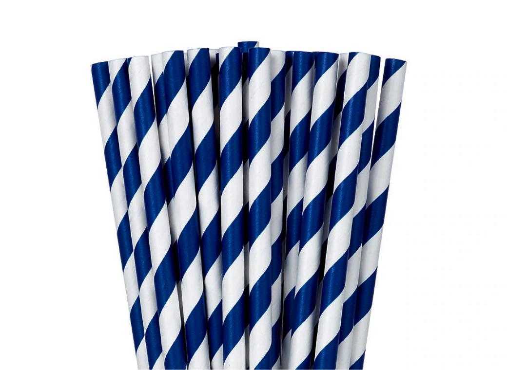 Paper Straws Royal Blue 24pk