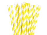 Paper Straws Yellow Stripe 24pk