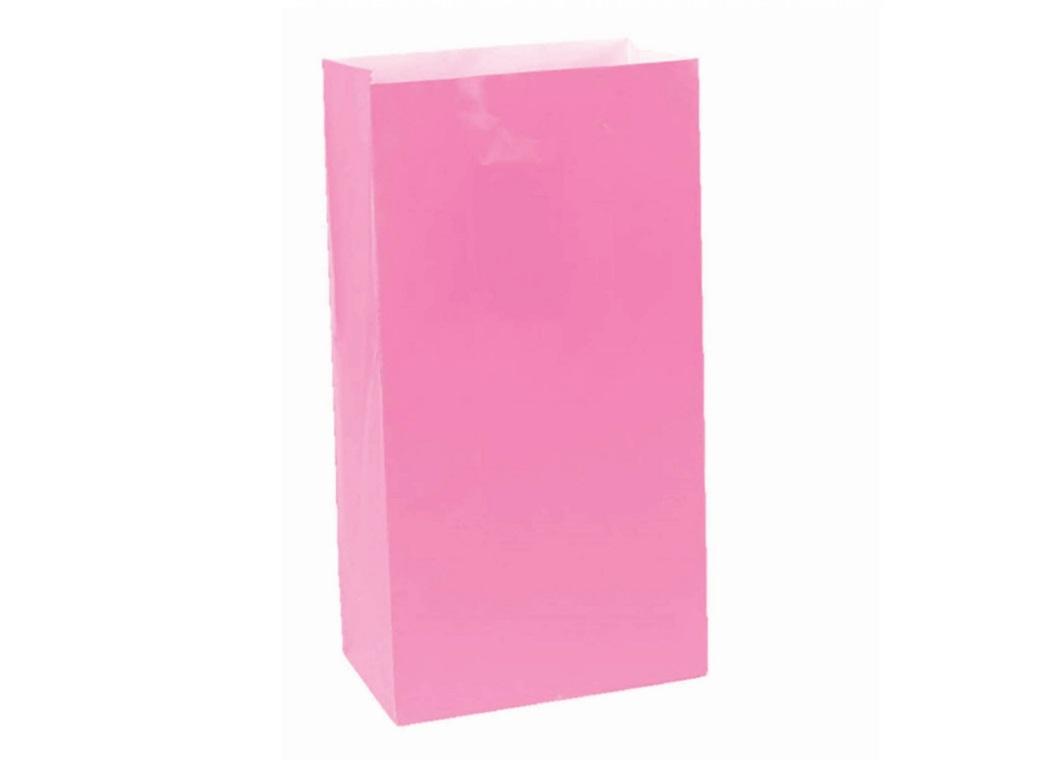 Paper Treat Bags 12pk Bright Pink