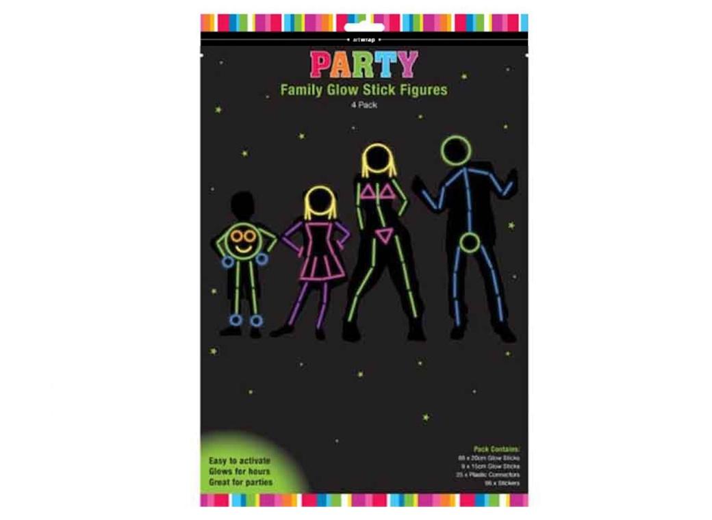 Party Glow Family Stick Figures 4pk