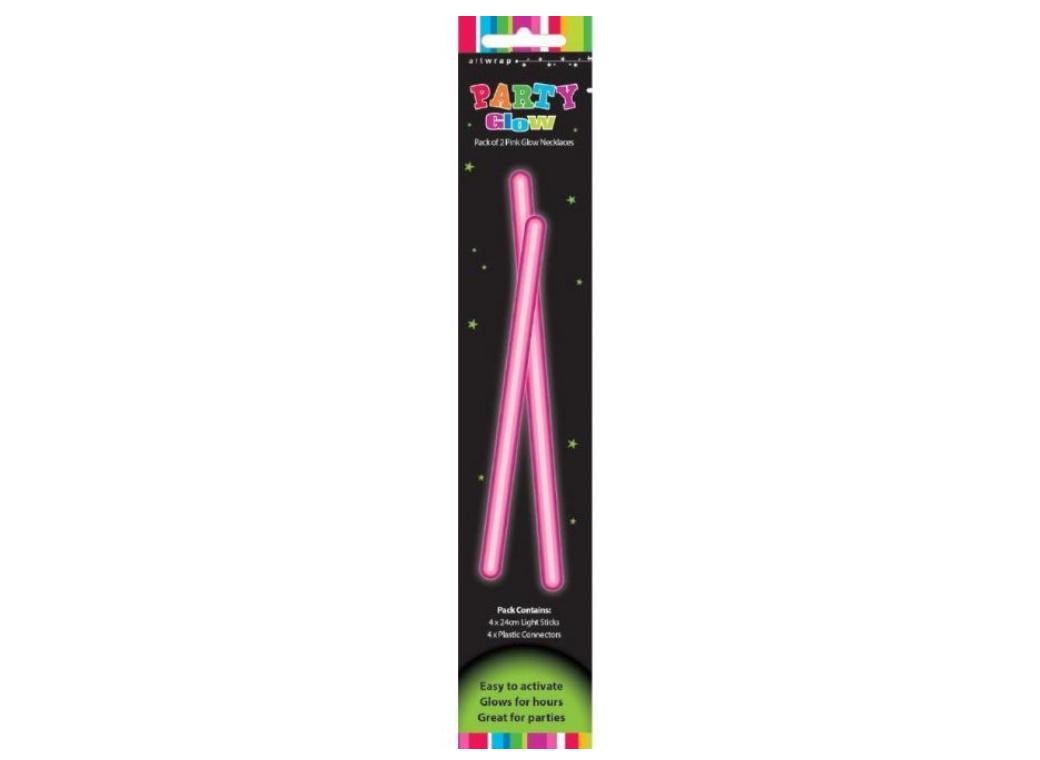 Party Glow Necklaces 2pk - Pink