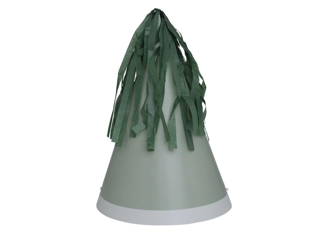 Party Hats with Tassle Topper 10pk - Eucalyptus