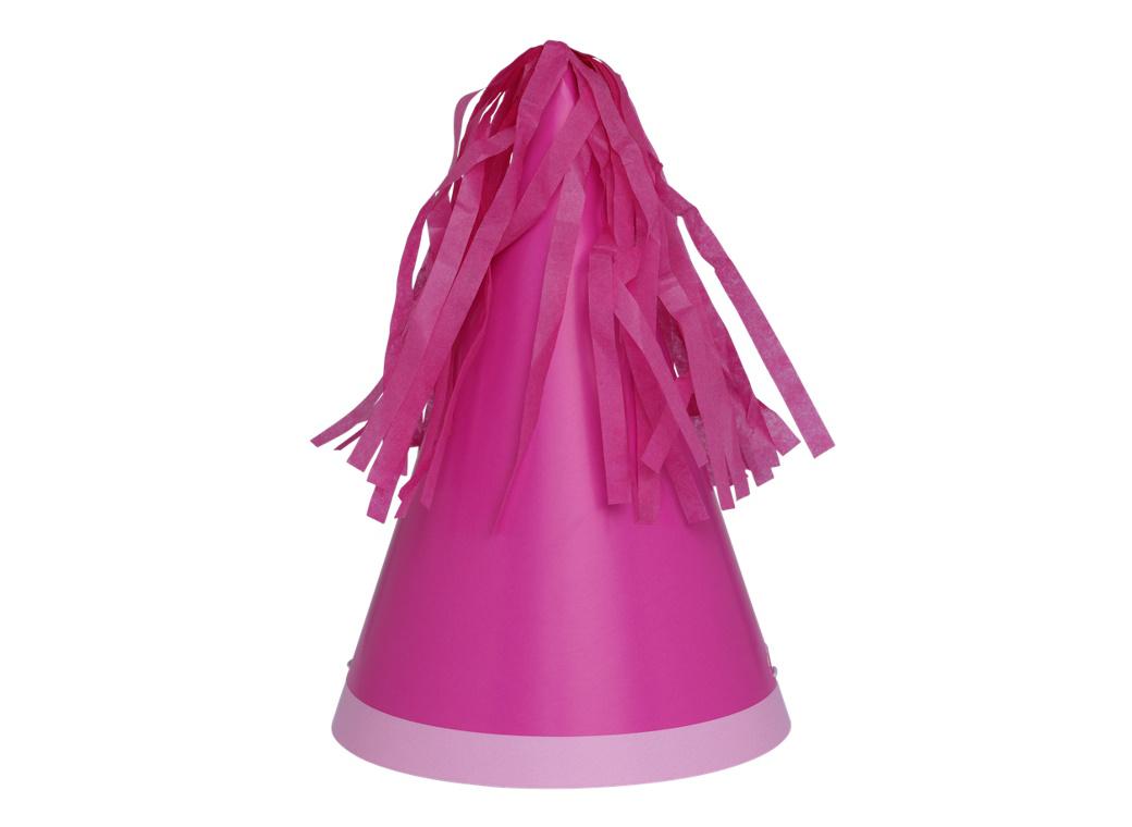 Party Hats with Tassle Topper 10pk - Flamingo