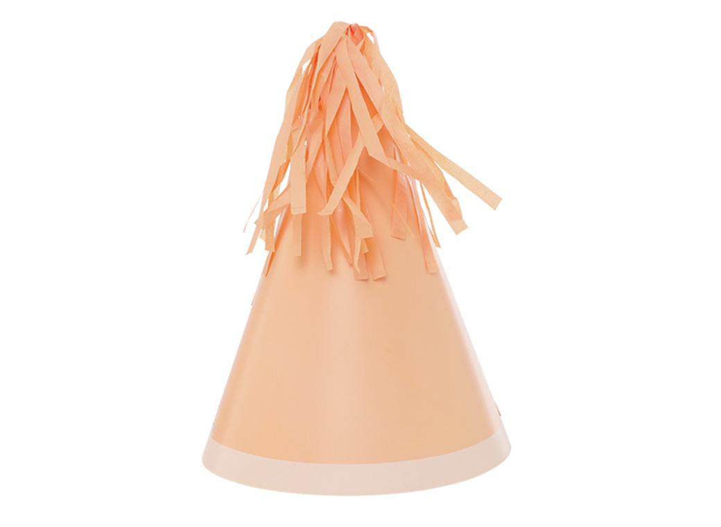 Party Hats with Tassle Topper 10pk - Peach