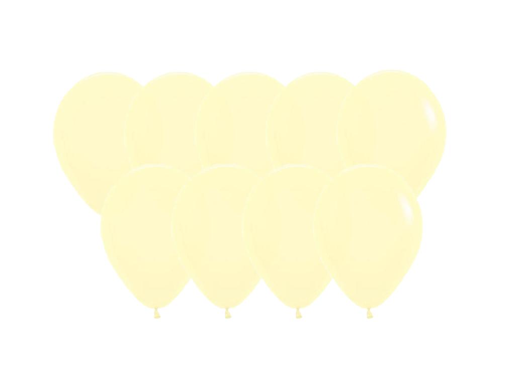 Pastel Matte Yellow 12cm Balloons - 50pk