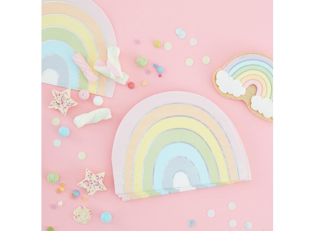 Pastel Party Rainbow Shaped Napkins 16pk