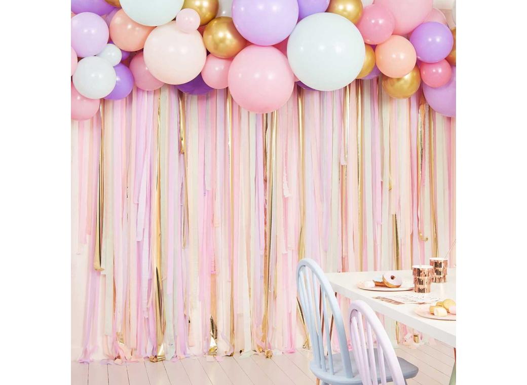 Pastel Streamer & Balloon Backdrop