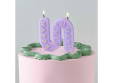 Wavy Pastel Happy Birthday Candle