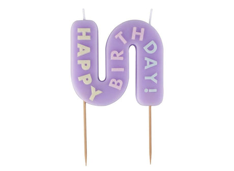 Wavy Pastel Happy Birthday Candle