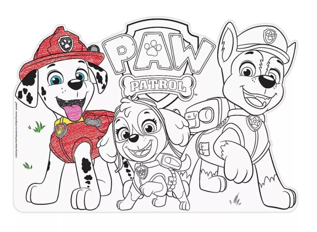 Paw Patrol Colour In Placemats 8pk