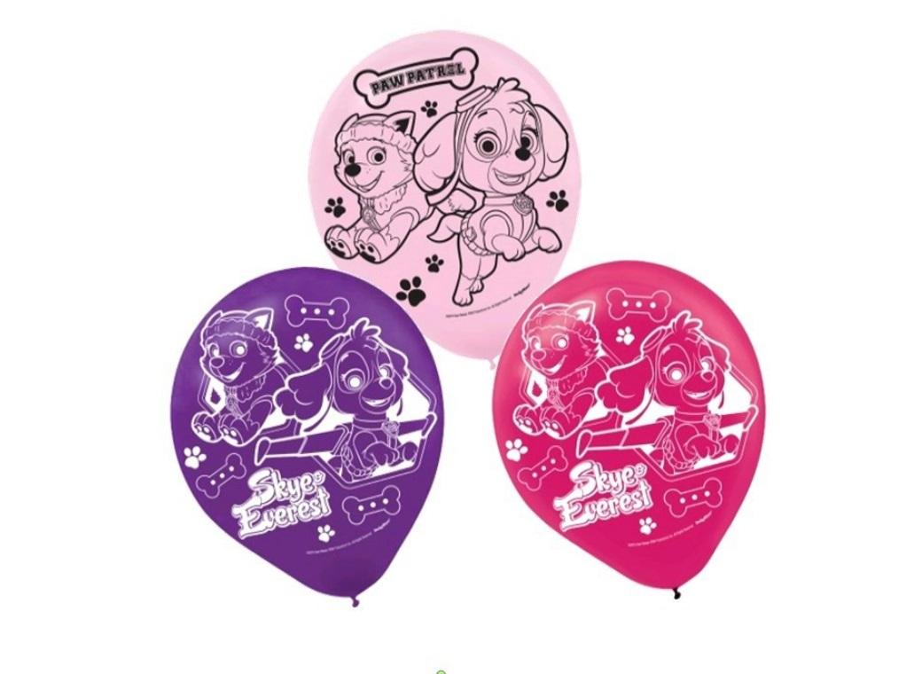 Pink Paw Patrol Balloons - 6pk