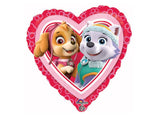 Pink Paw Patrol Love Heart Foil Balloon