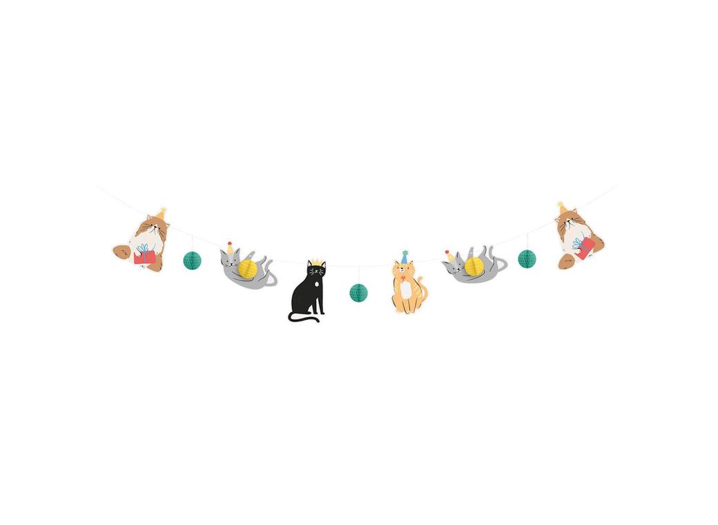 Pawty Animals Cat & Honeycomb Ball Garland