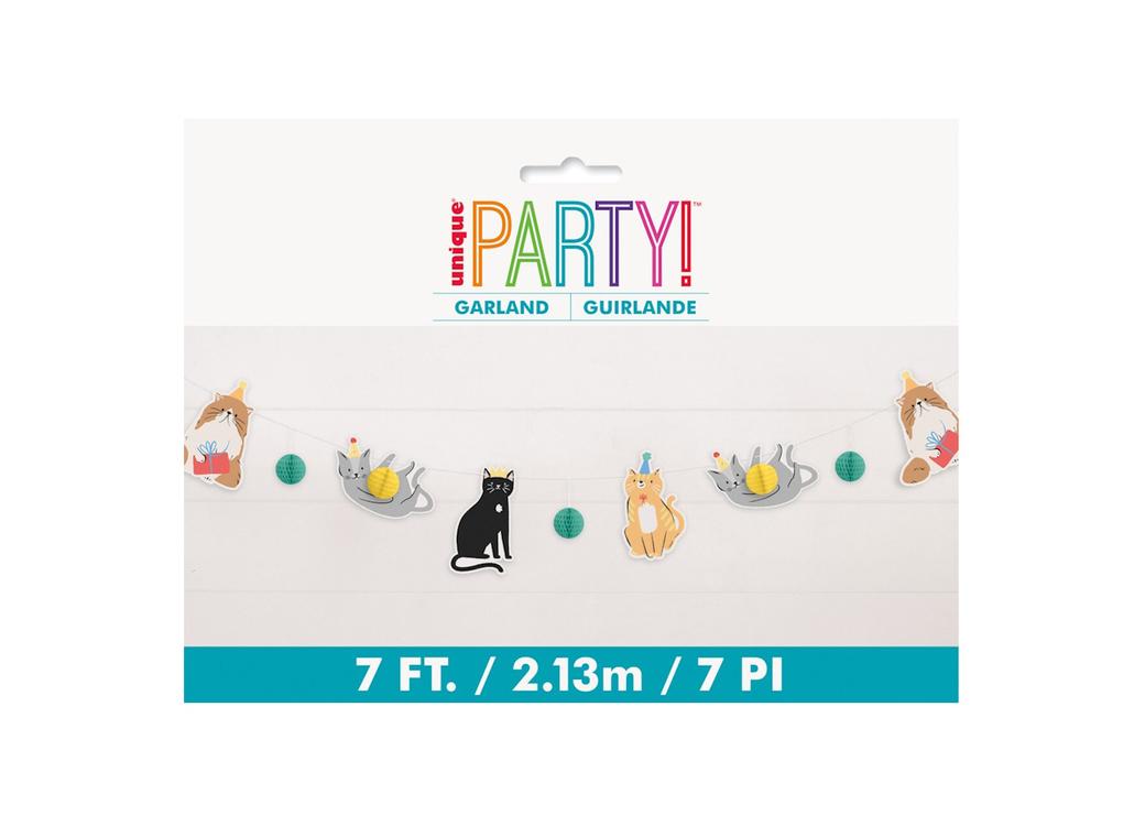 Pawty Animals Cat & Honeycomb Ball Garland