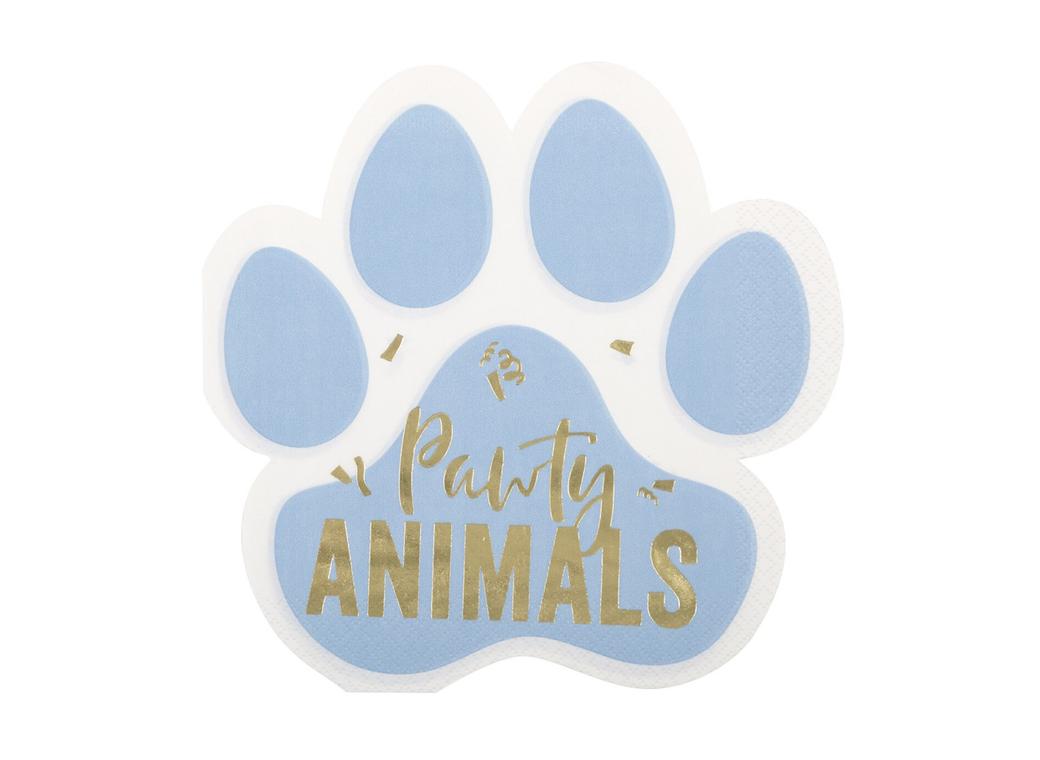 Pawty Animals Paw Shaped Lunch Napkins 16pk