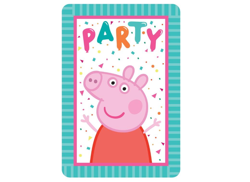 Peppa Pig Confetti Party Invites 8pk